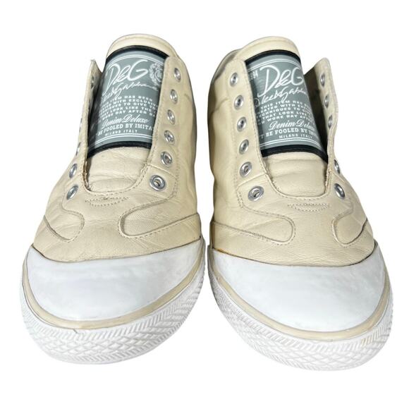 Vintage Rare Dolce & Gabbana Men’s Cream Slip On Sneakers Size US 10 main image 5